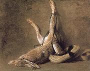 Jean Baptiste Simeon Chardin Hare and hunting with tinderbox oil painting reproduction
